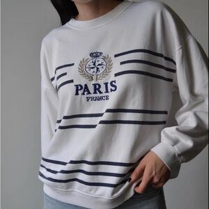 White Paris France Sweatshirt